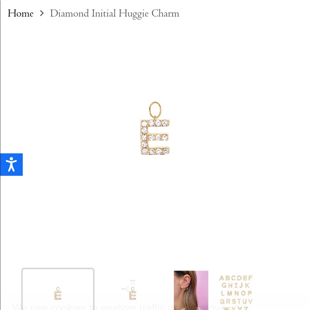 ‘J’: BRAND NEW EF COLLECTION LETTER J HUGGIE CHARM